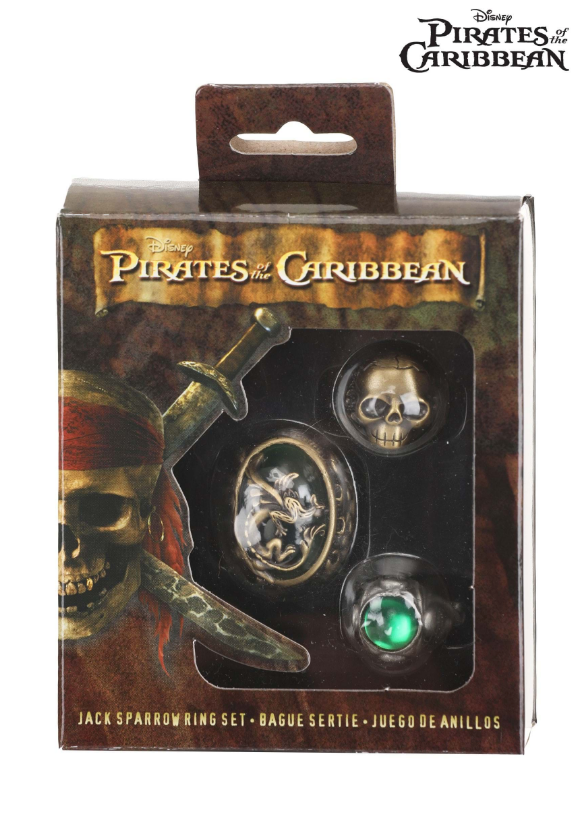 Jack Sparrow Ring Set Pirate Fashions - Main Image