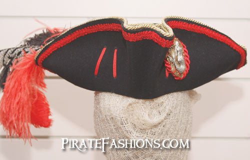 Fancy Wool Pirate Captain&#39;s Tricorn