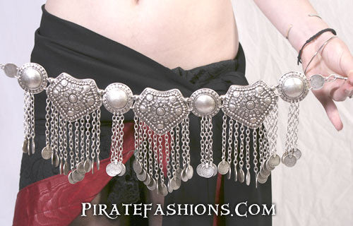 Silver Screen Amulet Belt Bellydance Tribal Fusion Dance Costume