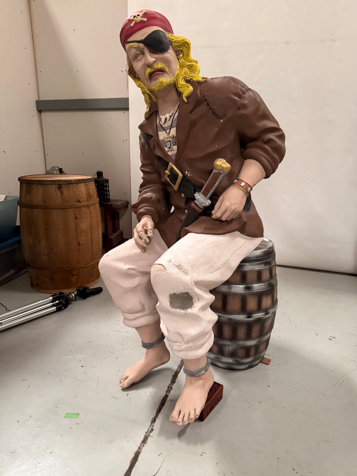 Sitting Pirate Life Sized Status