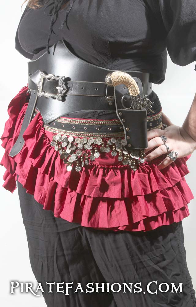 READY TO SHIP Pirate Sash Coin Belt Scarf Red Black Gypsy Halloween Belt  Only -  Canada