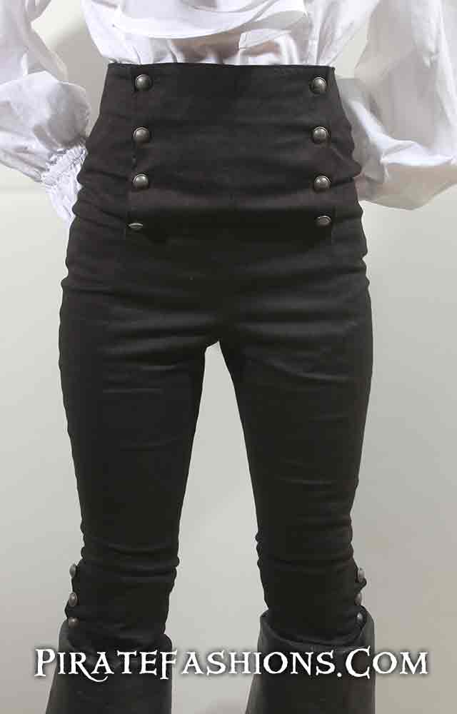 Pirate Costume Pants Black-white for Halloween | Horror-Shop.com