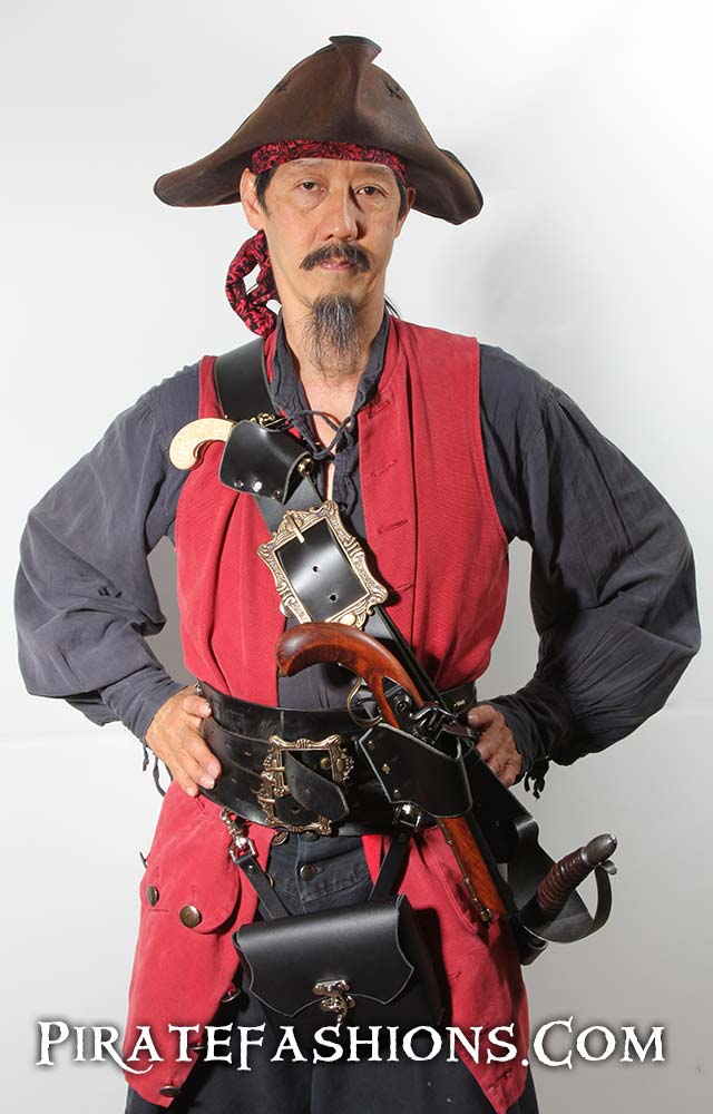 Renaissance Steampunk Pirate Pistol Flintlock Belt Holster Rig