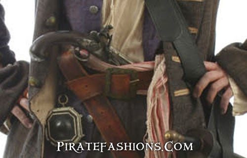 Brown Medium Leather Pirate Belt Front View