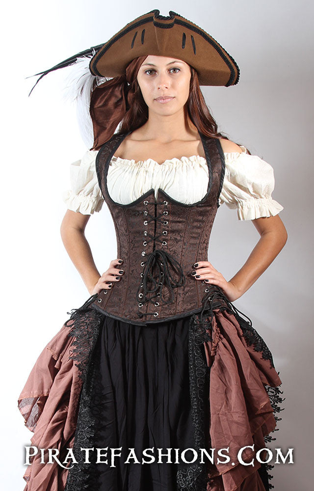 Elara Pirate Overbust Corset Dress – Jackdaw's Landing LLC