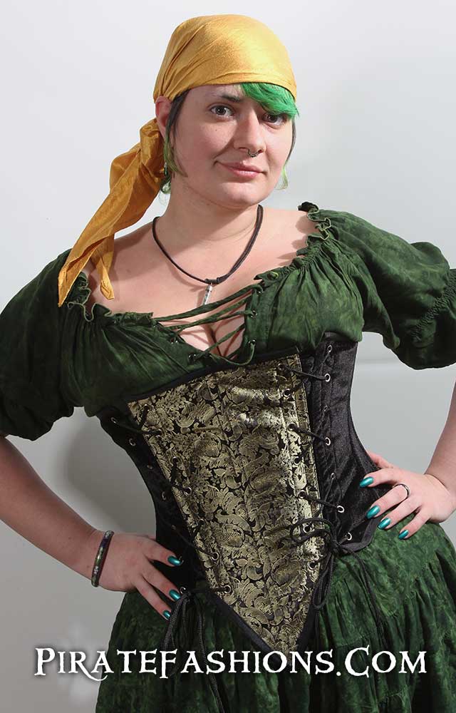 Renaissance Pirate Corset Dress Cinch Your Waist W/Undress Included Custom  Sized