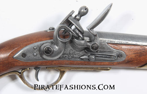 french flintlock pistol lock detail