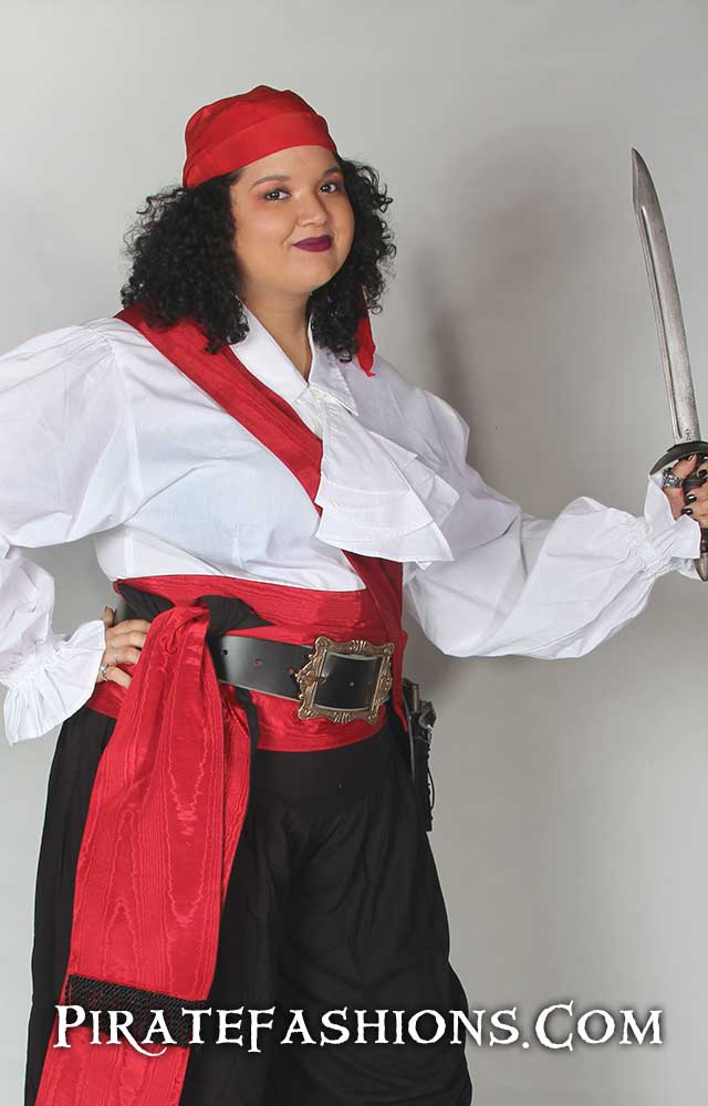 By The Sword - Pirate Captain's Ruffled Shirt - Plus Size