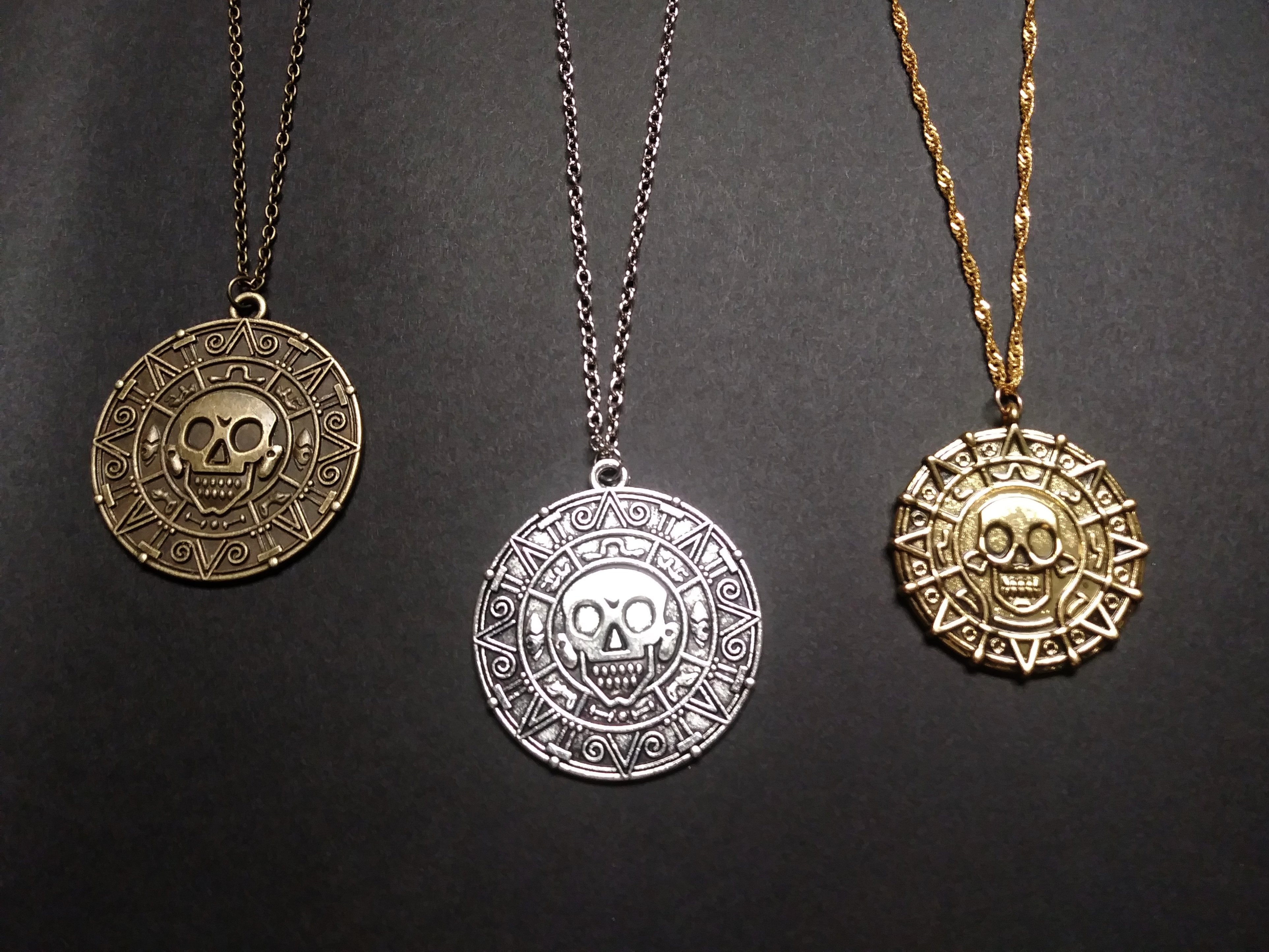 Aztec Coin Pirates Of The Caribbean Aztec Gold Coin Necklace Human Skull  Sweater Pendant Jewelry Necklaces & Pendants Hot Sale From Kuaying518,  $0.42 | DHgate.Com