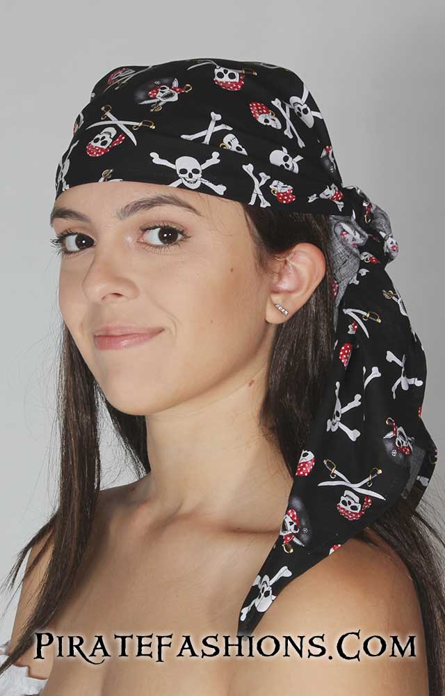 Bandana, Neckerchief N Head Scarf fer Pirate N Wench - Pirate Fashions