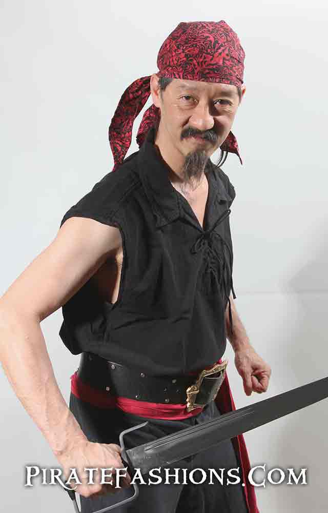 pirate gear Sleeveless Pirate Shirt Pirate Black / XXL 54