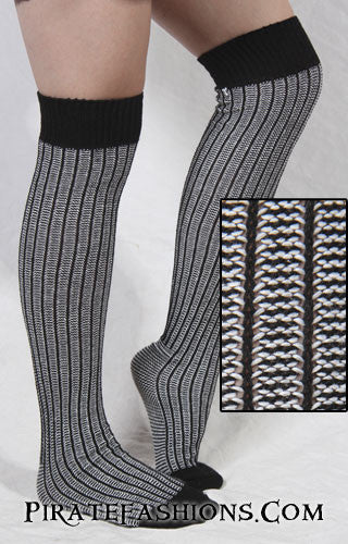 Black and Grey Striped Wicked Wench Socks