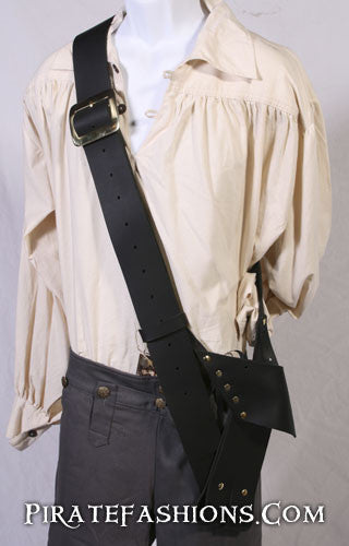 Sea Rover Leather Pirate Baldric With Gun Holster