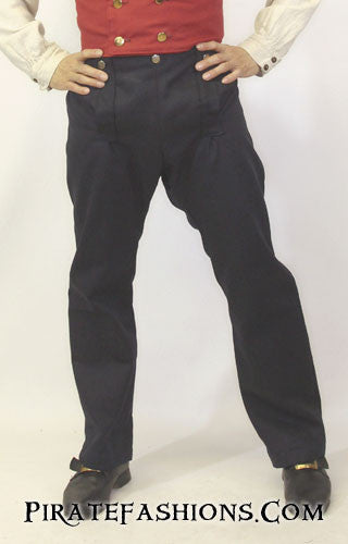 drop front trousers navy