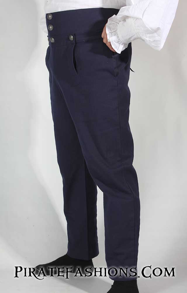 Regency Fall Front Trousers  Charcoal Brushed Cotton