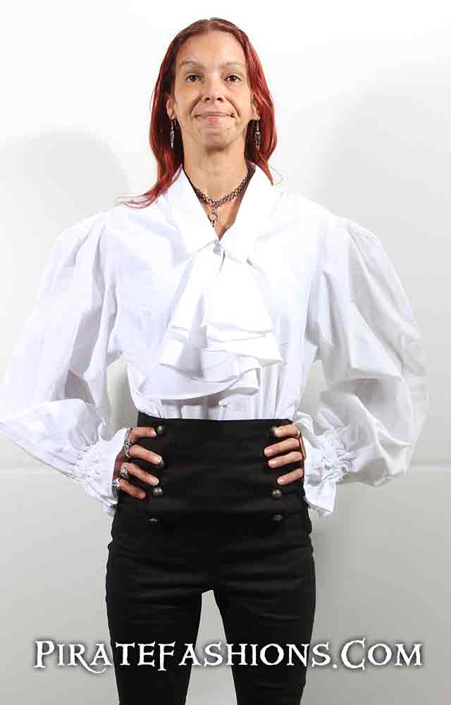 Pirate shirt with ruffles white 